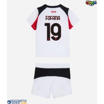 Otroški Nogometni dresi AC Milan Youssouf Fofana #19 Gostujoči 2025-26 Kratek Rokav (+ Kratke hlače)